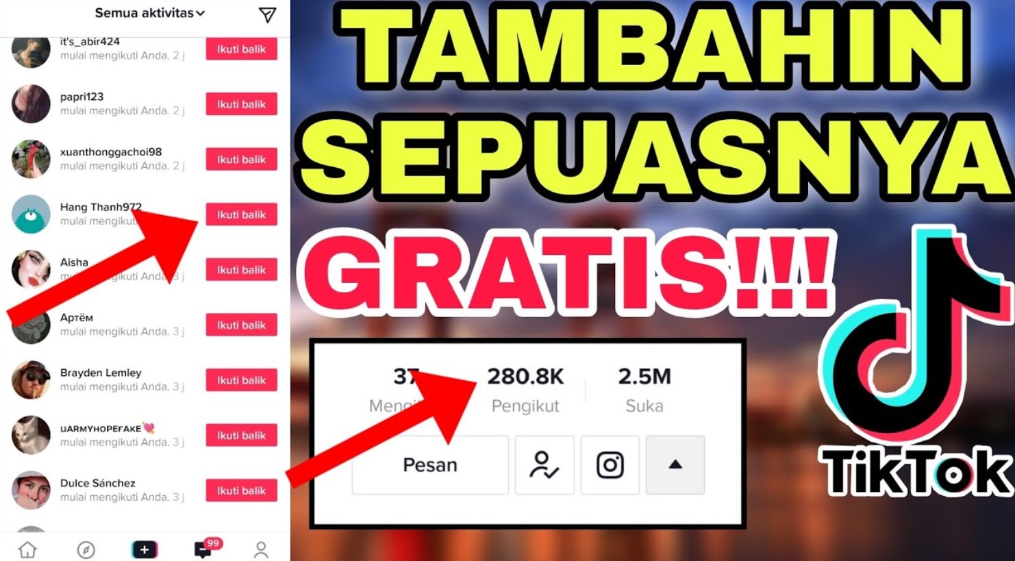 Cara Menambah Followers TikTok Gratis Permanen